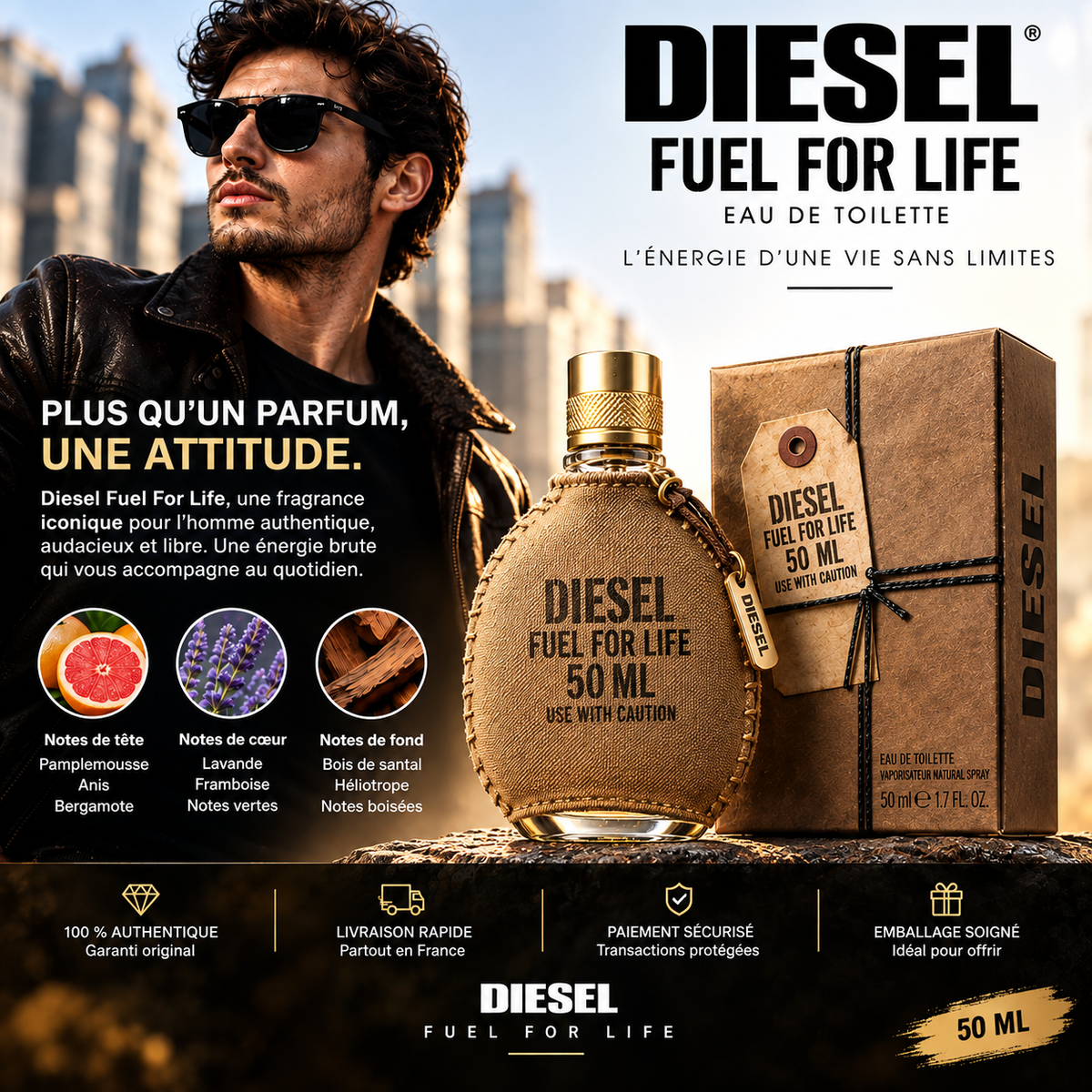 Diesel Fuel For Life Homme – Eau de Toilette 50 ml